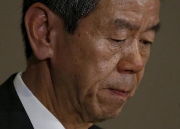 Toshiba Corp President and Chief Executive Officer Hisao Tanaka attends a news conference in Tokyo