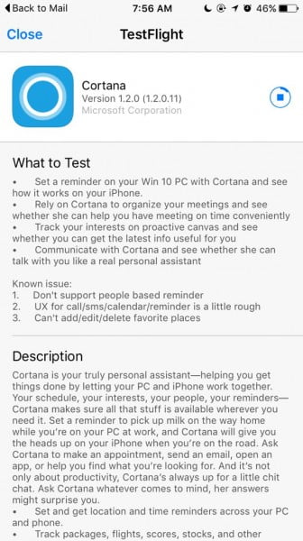 Microsoft iOS için Cortana’yı test ediyor 2 cortana ios