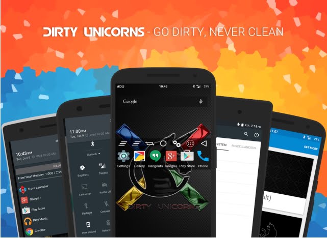 En iyi ve özel Android 6.0 Marshmallow ROM'ları! 2 dirty-unicorns