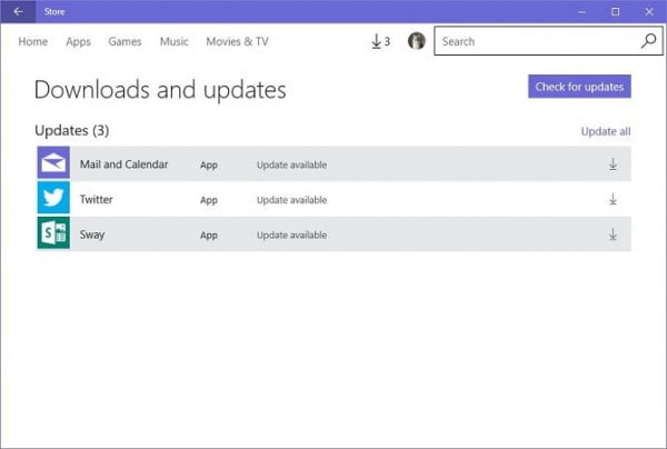 windows 10 3 uygulama güncelleştirmesi