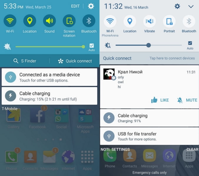 Galaxy S6 yeni TouzhWiz : Bildirimler