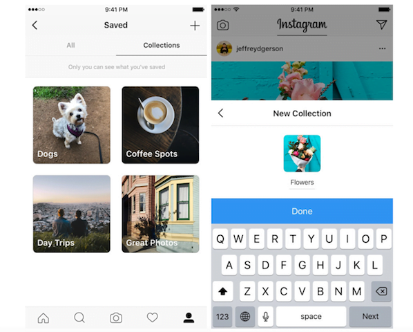 Instagram yer imleri organize edilebilecek 2 Instagram yer imleri ve koleksiyonlar