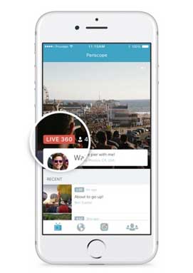 Periscope 360 derece canlı video