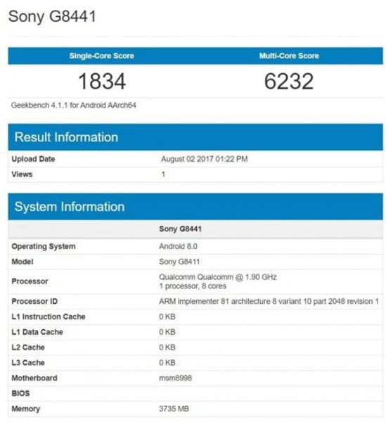 Sony Xperia XZ1 Compact Gözüktü 2 Sony-Xperia-XZ1-Compact-Geekbench-Sony-G8441
