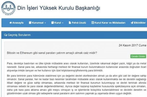 bitcoin diyanet sanal paralar