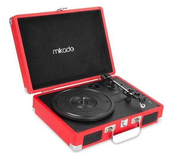 Mikado Nostalgia MN-P317 kırmızı Turntable + Rca + Bluetooth destekli pikap