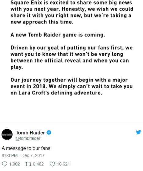 Yeni Tomb Raider geliyor. İsmi de görünmüş olabilir!