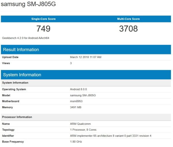 Samsung Galaxy J8+'nın özellikleri
