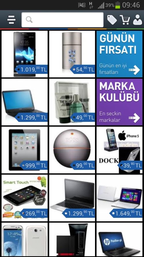 GittiGidiyor Android Surumu Gorsel