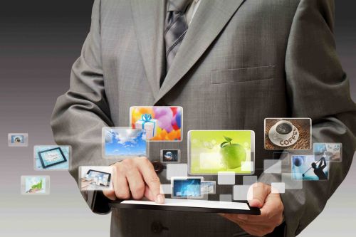 businessman using his digital tablet