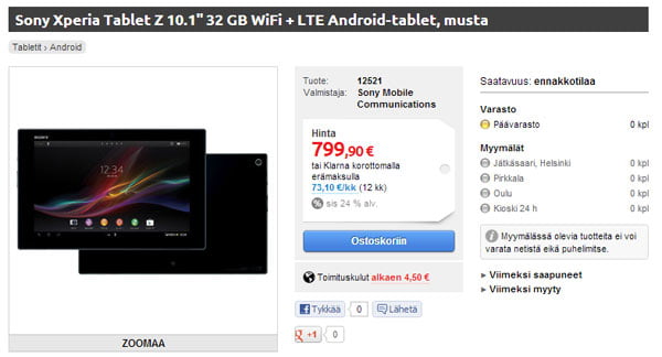 sony Xperia Tablet Z