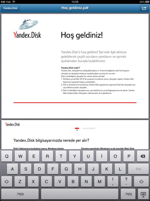 iPad İçin Yandex.Disk 1 yandex_ipad_uygulaması