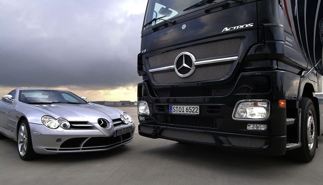Mercedes Benz Sedan Truck Silvery Black Car