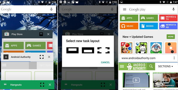 android m coklu pencere
