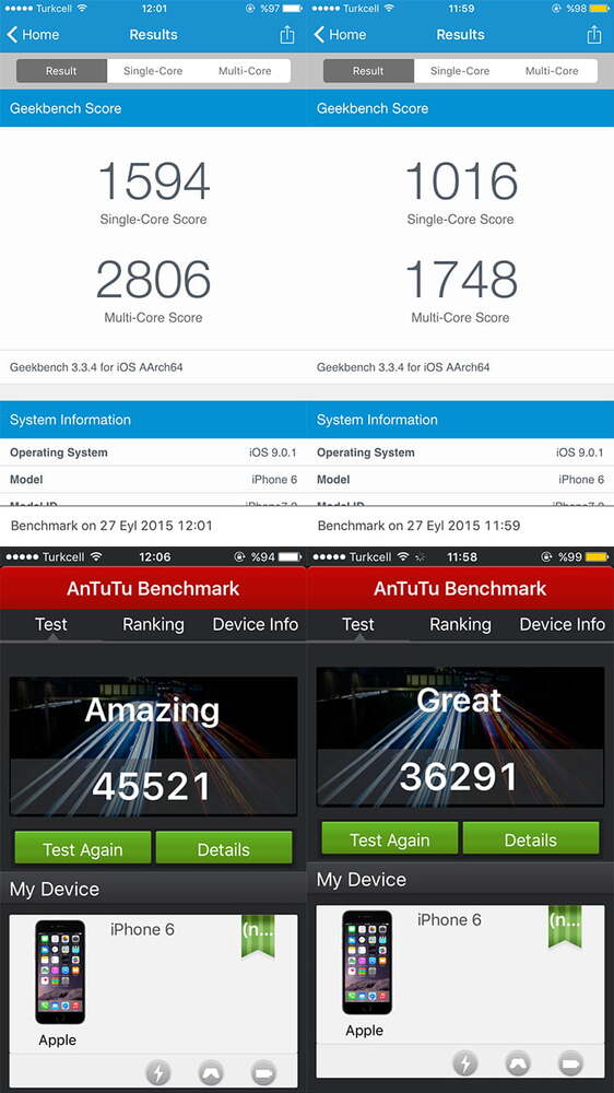 ios 9 dusuk guc modu karsilastirma