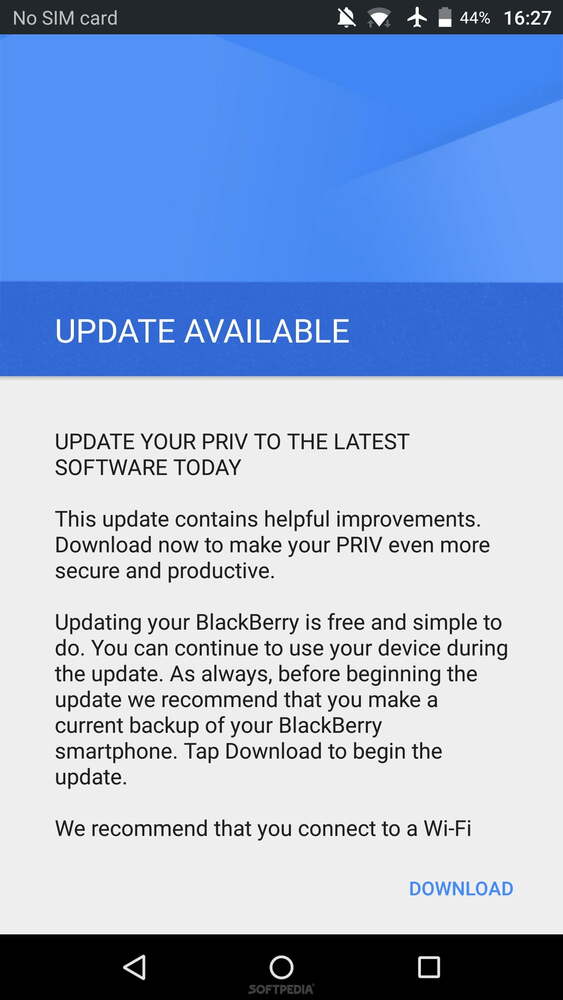 BlackBerry Priv Güncelleştirmeyi aldı