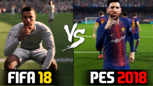 fifa 18 vs pes 2018