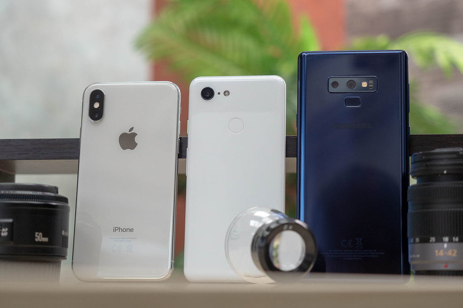 Pixel 3, iPhone XS ve Galaxy Note 9
