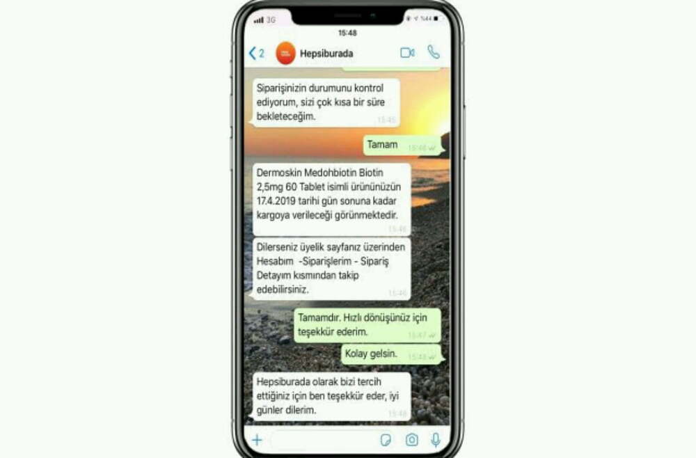 hepsiburada whatsapp uzerinden musteri hizmeti