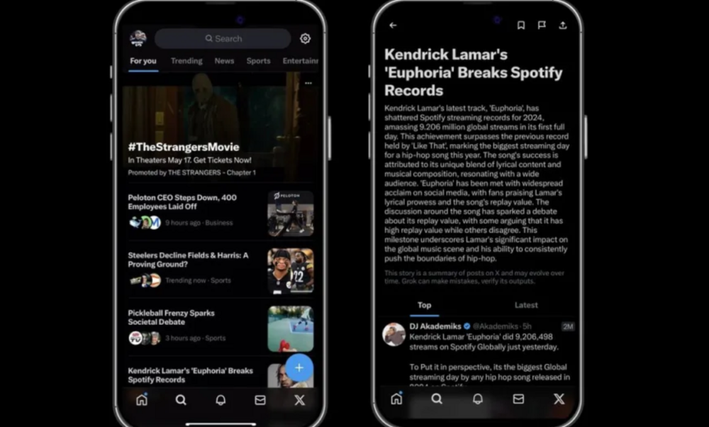 X, yapay zeka tarafından oluşturulan haber özetlerini sundu!