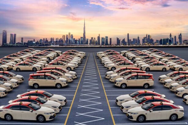 Electric taxi fleet in Dubai. BYD is