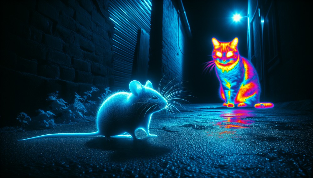 Create an image of a mouse in a dark alley Th 1750023920