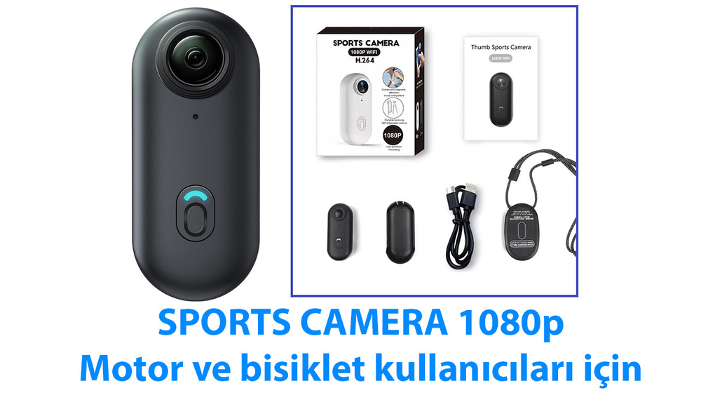 Sports Camera 1080p: Motor ve bisiklet kullanıcıları için 1 motor