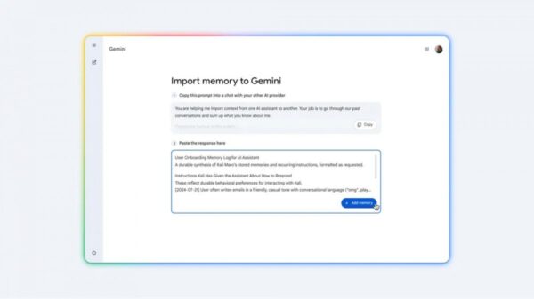 Gemini Diğer Yapay Zeka Sohbet Botlarından Sohbet Geçmişinizi Aktarabilecek