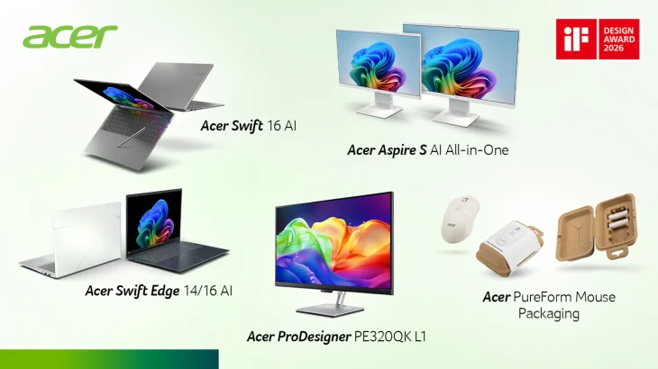 Acer’ın İnce ve Hafif Swift Serisi Dizüstü Bilgisayarları, 2026 iF Tasarım Ödüllerinden Birden Fazla Ödülle Ayrıldı 