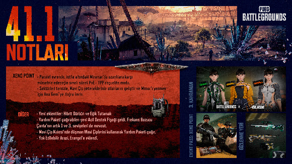 PUBG: BATTLEGROUNDS 41.1 Güncellemesi, Yeni Xeno Point Modu, Stellar Blade İş birliği ve aespa’nın Geri Dönüşüyle Karşınızda!