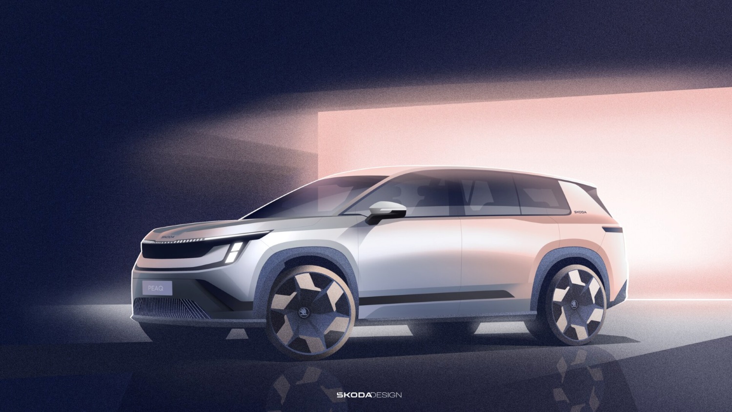 Škoda, elektrikli ürün gamının yeni amiral gemisi olacak yedi koltuklu SUV modeli Peaq’in ilk tasarım çizimlerini paylaştı. Markanın yeni Modern Solid tasarım dilini taşıyan Peaq, güçlü duruşu, akıcı hatları ve dikkat çekici aydınlatma detaylarıyla öne çıkıyor.