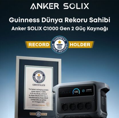 ANKER SOLIX C1000 Gen 2 : 1 kWh Sınıfının “En Hızlı Şarj Olan Taşınabilir Güç İstasyonu”