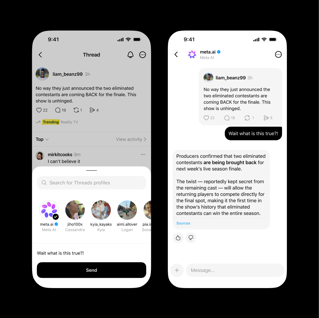 Meta AI, Threads Direkt Mesajlarında Kullanıma Sunuldu