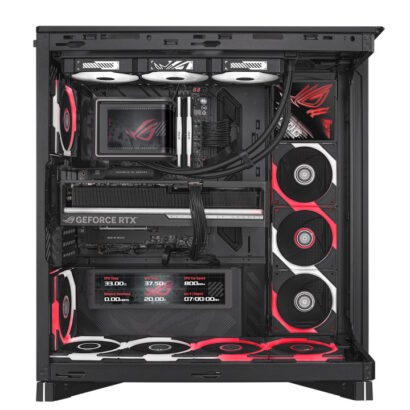 ASUS Republic of Gamers, ROG Cronox ARGB PC kasasını ve ROG Eurux GR120 ARGB kasa fanını tanıttı EATX tam kule panoramik kasa 9,2 inç LCD ve geniş bileşen desteği getirirken Eurux fanlar gelişmiş soğutma, zincirleme bağlantı tasarımı ve bağımsız aydınlatma bölgeleri sunuyor. ÖNEMLİ NOKTALAR Panoramik tasarımlı kasa, sistemin içini kesintisiz şekilde görmeyi sağlayan alüminyum çerçeveli, aletsiz takılabilen kavisli temperli cama sahip. Kasa, kabloların derli toplu biçimde yönlendirmesini sağlayan ve dağınıklığı önleyen ATX BTF gizli bağlantılı modeller de dahil EATX anakartlarla uyumlu. Dakikada 2600 devire varan hız, 4,5 mmH₂O statik basınç, 85 cfm hava akışı ve 33 dB(A) seviyesinde fısıltı kadar sessiz çalışma sunan üstün Eurux fan performansı. Papatya dizilimine uygun patentli fan konnektörleri sayesinde kolay kurulum. ASUS Republic of Gamers (ROG), ROG Cronox ARGB PC kasasını ve ROG Eurux GR120 ARGB kasa fanını duyurdu. ROG Cronox; aletsiz takılabilen kavisli temperli cam yan panele, menteşeli 9,2 inç LCD ekrana ve döndürülebilir yan fan braketine sahip, tam kule tipi bir EATX oyuncu kasası. Bu kasa ayrıca ASUS BTF (Back to the Future) anakartlara, 400 mm'ye kadar uzunluktaki ekran kartlarına ve 360 mm'ye kadar iki radyatöre destek veriyor. ROG Eurux GR120 ARGB fan, maksimum hava akışı için sıvı kristal polimer kanatlarla ve kolay kurulum ile kablo yönetimi için patentli zincirleme konektörlerle üstün soğutma performansı sunuyor. Ürün üçlü veya tekli olarak sunuluyor. ROG Cronox ARGB PC kasası ROG Cronox ARGB PC kasasının alüminyum çerçeveli tasarımı dikkat çekerken panoramik temperli cam panel dahili bileşenlerin sergilenmesini sağlıyor. Yan fan braketi, fanların kolayca takılmasını sağlarken hava akışının tam olarak ihtiyaç duyulan yere yönlendirilmesine olanak tanıyarak iki görevi birden üstleniyor. Kasa, en yeni ve en güçlü PC donanımlarının tümü için yeterli alana sahip. Alüminyum çerçevesinin yanı sıra hassas kesimli kenarlar ve ince aydınlatma dokunuşları, ROG Cronox ARGB'ye keskin bir estetik kazandırıyor. Uzun temperli cam panel, özenle seçilmiş bileşenleri merkeze alırken yan taraftan öne doğru kesintisiz şekilde kıvrılarak kullanıcılara olup bitenleri engelsiz bir şekilde görme imkanı veriyor. İç kısımdaki menteşeli 9,2 inç 60 Hz LCD, kullanıcılara sistemlerini kişiselleştirmek için bir seçenek daha sunuyor. Modül, menteşe üzerinde dışarı doğru döndürülerek kullanıcıların ideal görüntüleme açısını elde etmesini sağlıyor. Bu ekranda özel ROG animasyonlarından sistem izleme bilgilerine ve özel içeriklere kadar birçok şey gösterilebiliyor. Kullanıcılar tatil tebriklerinden bildirim ve anımsatıcılara, hatta sistem kapalıyken bile açık kalan dijital saate kadar diledikleri her şeyi bu ekranda görüntüleyebiliyor. Alternatif olarak bunu CPU, GPU, bellek ve kasa fanı istatistiklerini gösteren bir sistem kontrol paneli olarak da kullanmak mümkün. LCD, sistem bilgileriyle birlikte özelleştirilebilir arka planların gösterilmesini sağlayan bir tema düzenleyiciye da sahip. Böylece kullanıcılar isterlerse modülü kurcalayarak tamamen kendilerine özel bir tema oluşturabiliyor. Kasanın boyutu, iç kısmın değiştirilmesi için geniş alan bırakıyor. Kasa her biri 360 mm'ye kadar olan iki radyatörü barındırabiliyor. Kasada ayrıca üç adet önceden takılmış ters yönlü fan, anakart tepsisinin yanındaki yan fan braketinde bir ROG Strix XIN120 ARGB aydınlatma paneli ve arka kısımda bir standart ROG egzoz fanı bulunuyor. Ayrıca 400 mm'ye kadar uzunluktaki ekran kartları ve 180 mm'ye kadar yüksekliğe sahip CPU soğutucuları destekleniyor. Bu da ROG Astral GeForce RTX 5090 BTF Edition gibi ekran kartları için ideal bir yapı sunuyor. Patentli ekran kartı yuvası kelepçesi, büyük bir GeForce RTX 5090 ekran kartının kolayca ve güvenli bir şekilde sabitlenmesini sağlıyor. ASUS ayrıca kısa süre önce, pompa ve radyatör fanlarını anakarta bağlamak için kullanılan kabloları ortadan kaldıran yeni AIO Q-Connector mekanizmasını tanıtmıştı. Bu mekanizma, AIO CPU sıvı soğutucularının kurulumunu kolaylaştırıyor. ROG Cronox ARGB hem EATX hem de BTF anakartlara hazır olduğundan, büyük ve güçlü bir sistem kurmak isteyen temiz kurulum meraklıları aradıkları her şeye sahip olabiliyor. Bir bilgisayarın ne kadar düzenli ve görsel açıdan bütünlüklü olabileceğini görmek için BTF bileşenlerinin tüm ürün yelpazesine göz atılabilir. ROG Eurux GR120 ARGB fan ROG Cronox ARGB, önceden takılmış dört adet ROG Eurux GR120 ARGB fan ve bir ROG Strix XIN120 ARGB aydınlatma paneliyle birlikte geliyor. Bu fanlar, derin ve katmanlı ışık efektleri oluşturan üç aydınlatma alanına sahip olarak dinamik bir hareket hissi ve etkileyici bir görsel derinlik sunuyor. 120 mm'lik daha fazla fan için ayrılan ek alan sayesinde ROG Cronox ARGB, gerçekten üst düzey oyuncular için hava akışını artırma olanağı sunuyor. Kasanın patentli döndürülebilir yan fan braketi, kullanıcıların ihtiyaçlarına göre uyarlanmış esnek bir hava akışı kanalı oluşturmasını sağlıyor. Bu 120 mm'lik fanlar, sıvı kristal polimer kanatlara sahip ve dakikada 2600 devire varan hızlarda çalışarak 85 cfm'ye kadar hava akışı ve 4,5 mmH₂O statik basınç sağlıyor. Bu da onları hem kasa havalandırması hem de radyatör soğutması için son derece uygun hale getiriyor. Sunulan ters kanatlı versiyon seçeneği de kullanıcılara uygun hava akışı ve daha temiz bir görünüm için daha fazla esneklik sağlıyor. Farklı kurulum ihtiyaçlarına uygun olarak hem tekli hem de üçlü paket seçenekleri sunuluyor. Üçlü paketle birlikte sunulan özel fan yuvası 14 adede kadar fanı destekliyor ve güvenli çalışmaya yardımcı olmak için elektrik sigortasıyla geliyor. Fanlar, ağır yükler altında bile gürültüyü kontrol altında tutuyor. Ses seviyesi en fazla 33 dB(A)'ya ulaşarak daha sessiz bir PC kurulumu ve daha konforlu bir oyun deneyimi sağlıyor. Ayrıca papatya dizilimine uygun konektörler kurulumu ve kablo yönetimini kolaylaştırıyor. Fan başına üç ayrı adreslenebilir aydınlatma bölgesi de gerçekten büyüleyici görsel efektler oluşturma fırsatı veriyor. 