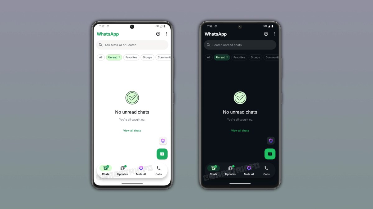 WhatsApp Android Arayüzünü Yeniliyor: Yüzen Gezinme Çubuğu ve Doğrudan Meta AI Entegrasyonu 1 WhatsApp