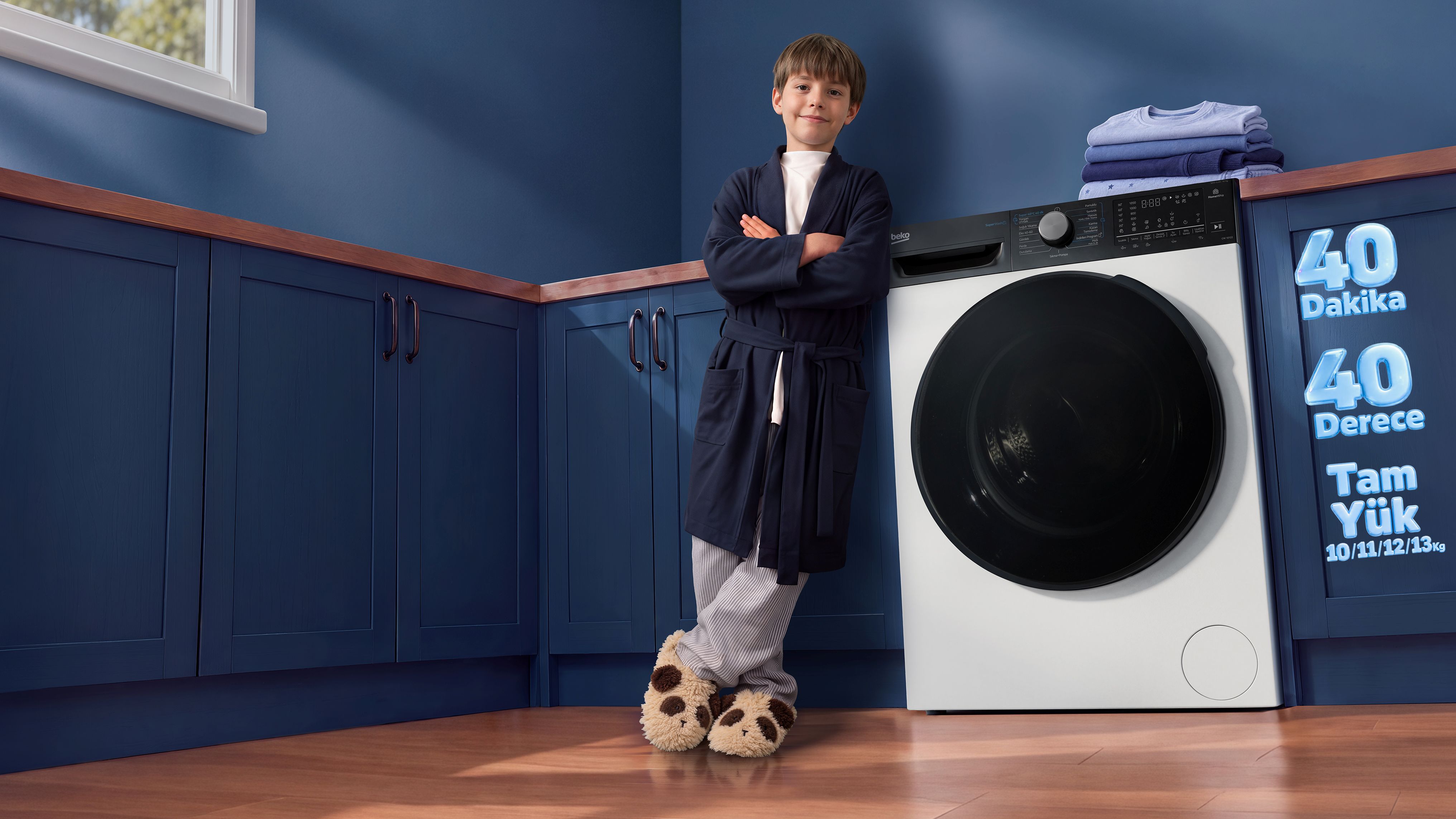 Beko SuperWash Teknolojisi ile 40 Dakikada, 40 Derecede Ve Tam Dolu Makinede Kanıtlanmış Temizlik